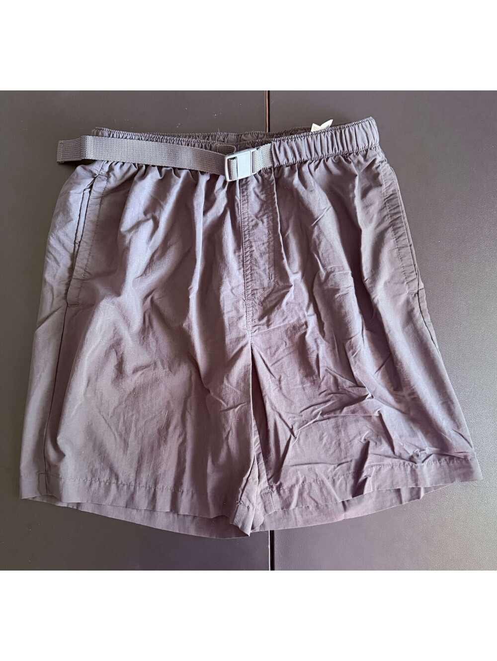 Columbia Shorts Men's Small 7" Gray Belted Fishing Swim Hiking Outdoor Pockets